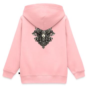 Walküre-Wolfswappen - Kinder Premium Organic Zip Hoodie - Rosa - Hinten - AI Model Kid Female (0cm)
