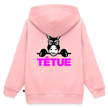 Hartnäckig - Kinder Premium Organic Zip Hoodie - Rosa - Hinten - AI Model Kid Female (0cm)