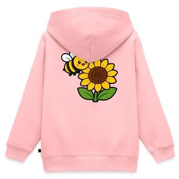 Sonnenblume Biene Cartoon - Kinder Premium Organic Zip Hoodie - Rosa - Hinten - AI Model Kid Female (0cm)