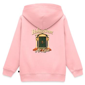 Neuer Hausbesitzer endlich, Erstkäufer Closi - Kinder Premium Organic Zip Hoodie - Rosa - Hinten - AI Model Kid Female (0cm)