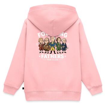 Fanclub der Gründerväter Lustige Gründerväter - Kinder Premium Organic Zip Hoodie - Rosa - Hinten - AI Model Kid Female (0cm)