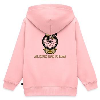 Alle Wege führen nach Rom Radsport-T-Shirt - Kinder Premium Organic Zip Hoodie - Rosa - Hinten - AI Model Kid Female (0cm)