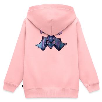 Batty Night Bat Illustration - Kids Premium Organic Zip-up Hoodie - rose - Back - AI Model Kid Female (0cm)