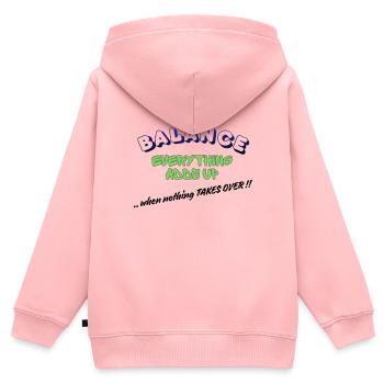 BALANCE – Alles summiert sich, wenn nichts Ov wird - Kinder Premium Organic Zip Hoodie - Rosa - Hinten - AI Model Kid Female (0cm)