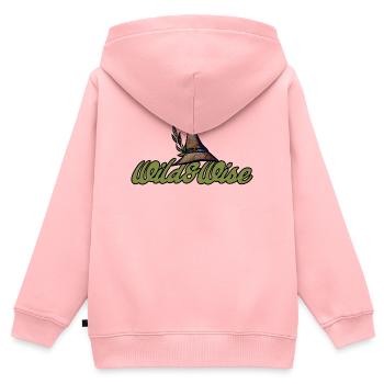 Wild & Wise Nature Wappen - Kinder Premium Organic Zip Hoodie - Rosa - Hinten - AI Model Kid Female (0cm)