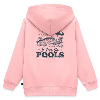 Ich pinkle in Pools - Kinder Premium Organic Zip Hoodie - Rosa - Hinten - AI Model Kid Female (0cm)