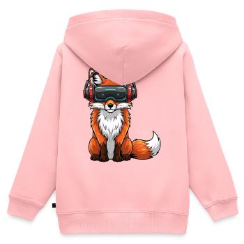 Fuchs VR Gamer Virtual Reality Comic Cool - Kinder Premium Organic Zip Hoodie - Rosa - Hinten - AI Model Kid Female (0cm)