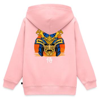 Golden Mask Samurai-Wappen - Kinder Premium Organic Zip Hoodie - Rosa - Hinten - AI Model Kid Female (0cm)