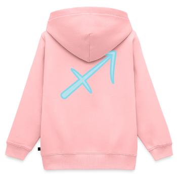 Schütze Tierkreiszeichen Pastel Blau - Kinder Premium Organic Zip Hoodie - Rosa - Hinten - AI Model Kid Female (0cm)