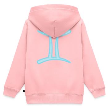 Zwillinge Sternzeichen Pastel Blau - Kinder Premium Organic Zip Hoodie - Rosa - Hinten - AI Model Kid Female (0cm)
