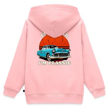 Nicht alt, ich bin ein Oldtimer - Kinder Premium Organic Zip Hoodie - Rosa - Hinten - AI Model Kid Female (0cm)