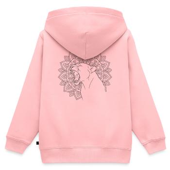 Bruellende Loewin im Mandala zum ausmalen - Kinder Premium Organic Zip Hoodie - Rosa - Hinten - AI Model Kid Female (0cm)