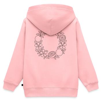 Orangen Blumenkranz zum ausmalen - Kinder Premium Organic Zip Hoodie - Rosa - Hinten - AI Model Kid Female (0cm)