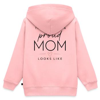 So sieht eine stolze Mama aus - Kinder Premium Organic Zip Hoodie - Rosa - Hinten - AI Model Kid Female (0cm)