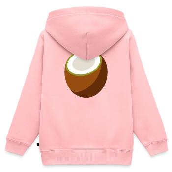 Kokosnuss - Kinder Premium Organic Zip Hoodie - Rosa - Hinten - AI Model Kid Female (0cm)