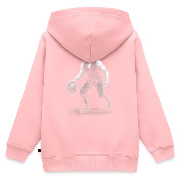 James A Basketballspieler Skizze - Kinder Premium Organic Zip Hoodie - Rosa - Hinten - AI Model Kid Female (0cm)