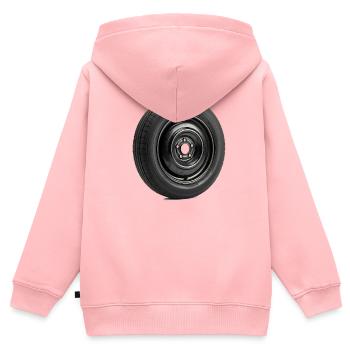 Car Wheel - Kinder Premium Organic Zip Hoodie - Rosa - Hinten - AI Model Kid Female (0cm)