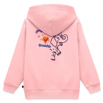 Alles ist möglich – Elefant und Maus - Kinder Premium Organic Zip Hoodie - Rosa - Hinten - AI Model Kid Female (0cm)