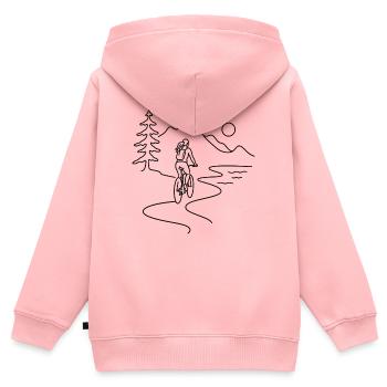Cyclist woman in mountains - Kinder Premium Organic Zip Hoodie - Rosa - Hinten - AI Model Kid Female (0cm)