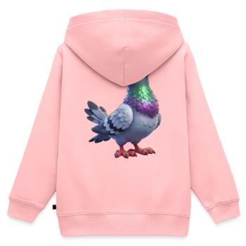 Farbenfrohes Taubenthema - Kinder Premium Organic Zip Hoodie - Rosa - Hinten - AI Model Kid Female (0cm)