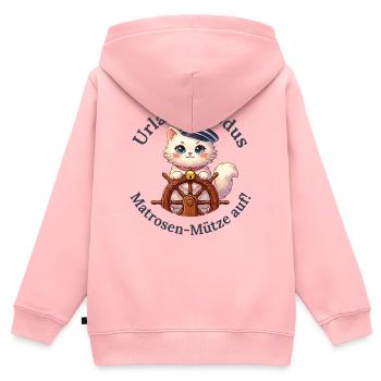 Urlaubsmodus: Matrosen-Mütze auf - Kinder Premium Organic Zip Hoodie - Rosa - Hinten - AI Model Kid Female (0cm)