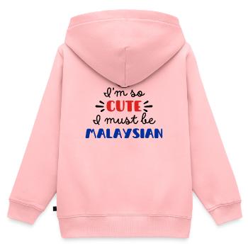 Ich bin so süß, ich muss malaysier sein – Baby & Kinder - Kinder Premium Organic Zip Hoodie - Rosa - Hinten - AI Model Kid Female (0cm)