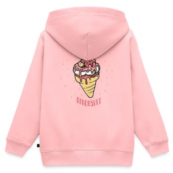 Vielfalt Eiscreme Herz Motiv - Kinder Premium Organic Zip Hoodie - Rosa - Hinten - AI Model Kid Female (0cm)