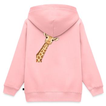Giraffenhemd, Tierliebhaber-T-Shirt - Kinder Premium Organic Zip Hoodie - Rosa - Hinten - AI Model Kid Female (0cm)