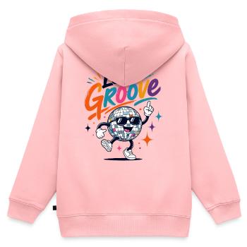 Let's Groove Disco Kugel Retro Party - Kinder Premium Organic Zip Hoodie - Rosa - Hinten - AI Model Kid Female (0cm)