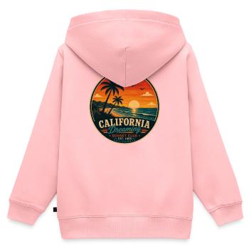 California Dreaming Vintage-Grafik - Kinder Premium Organic Zip Hoodie - Rosa - Hinten - AI Model Kid Female (0cm)