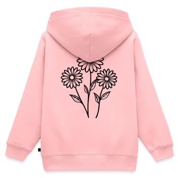 Gänseblümchen - Kinder Premium Organic Zip Hoodie - Rosa - Hinten - AI Model Kid Female (0cm)