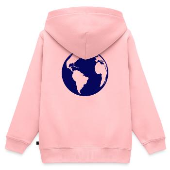 Erde - Kinder Premium Organic Zip Hoodie - Rosa - Hinten - AI Model Kid Female (0cm)