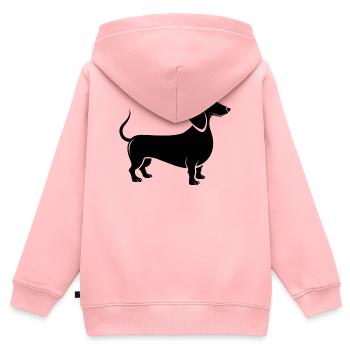 Dackel - Kinder Premium Organic Zip Hoodie - Rosa - Hinten - AI Model Kid Female (0cm)