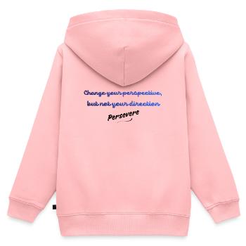 Ändere deine Perspektive, nicht deine Richtung | Insp - Kinder Premium Organic Zip Hoodie - Rosa - Hinten - AI Model Kid Female (0cm)