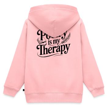 Poesie ist meine Therapie - Kinder Premium Organic Zip Hoodie - Rosa - Hinten - AI Model Kid Female (0cm)