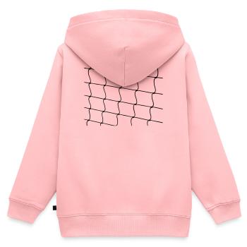 Netz aus Strick mit Knoten - Kinder Premium Organic Zip Hoodie - Rosa - Hinten - AI Model Kid Female (0cm)