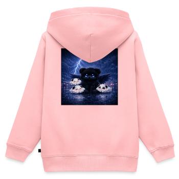 Dark Spirit Panda - Kinder Premium Organic Zip Hoodie - Rosa - Hinten - AI Model Kid Female (0cm)