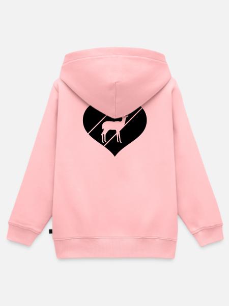 Antilope Silhouette Herz - Kinder Premium Organic Zip Hoodie - Rosa