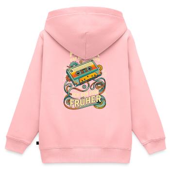 Retro Kassette Früher war alles besser - Kinder Premium Organic Zip Hoodie - Rosa - Hinten - AI Model Kid Female (0cm)