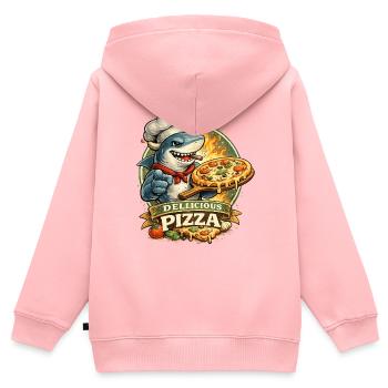 Pizzahai Kochheld - Kinder Premium Organic Zip Hoodie - Rosa - Hinten - AI Model Kid Female (0cm)