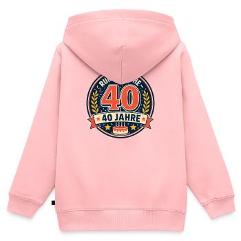 40. Geburtstag Runde Sache - Kinder Premium Organic Zip Hoodie - Rosa - Hinten - AI Model Kid Female (0cm)