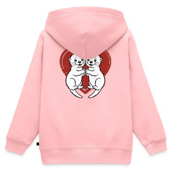 Verliebte Otter - Kinder Premium Organic Zip Hoodie - Rosa - Hinten - AI Model Kid Female (0cm)