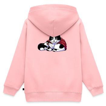 Königskatze mit Krone - Kinder Premium Organic Zip Hoodie - Rosa - Hinten - AI Model Kid Female (0cm)