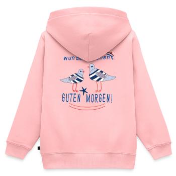 Guten Morgen mit Möwen - Kinder Premium Organic Zip Hoodie - Rosa - Hinten - AI Model Kid Female (0cm)