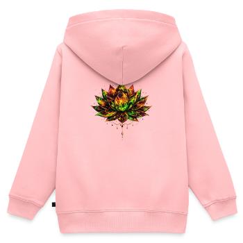 Strahlende Lotusblume - Kinder Premium Organic Zip Hoodie - Rosa - Hinten - AI Model Kid Female (0cm)