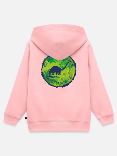 Dino Brachiosaurus Abenteuer Endlich Schule - Kinder Premium Organic Zip Hoodie - Rosa