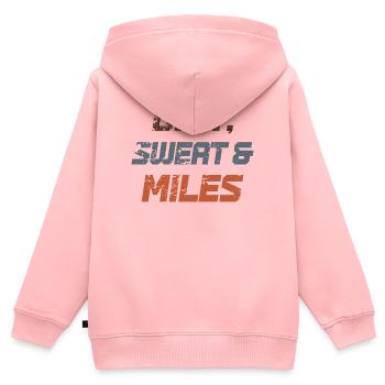 Dirt Sweat & Miles - Kinder Premium Organic Zip Hoodie - Rosa - Hinten - AI Model Kid Female (0cm)