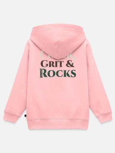 Chalk Grit & Rocks Motiv - Kinder Premium Organic Zip Hoodie - Rosa