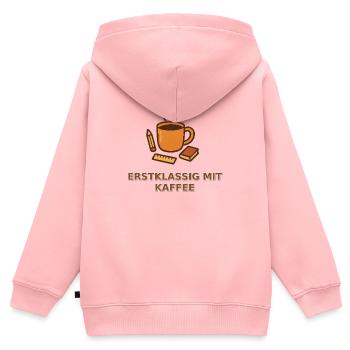 Schulanfang Lehrerin Kaffee - Kinder Premium Organic Zip Hoodie - Rosa - Hinten - AI Model Kid Female (0cm)