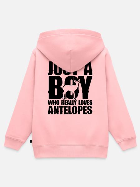 Antilope Silhouette Lustiger Spruch - Kinder Premium Organic Zip Hoodie - Rosa